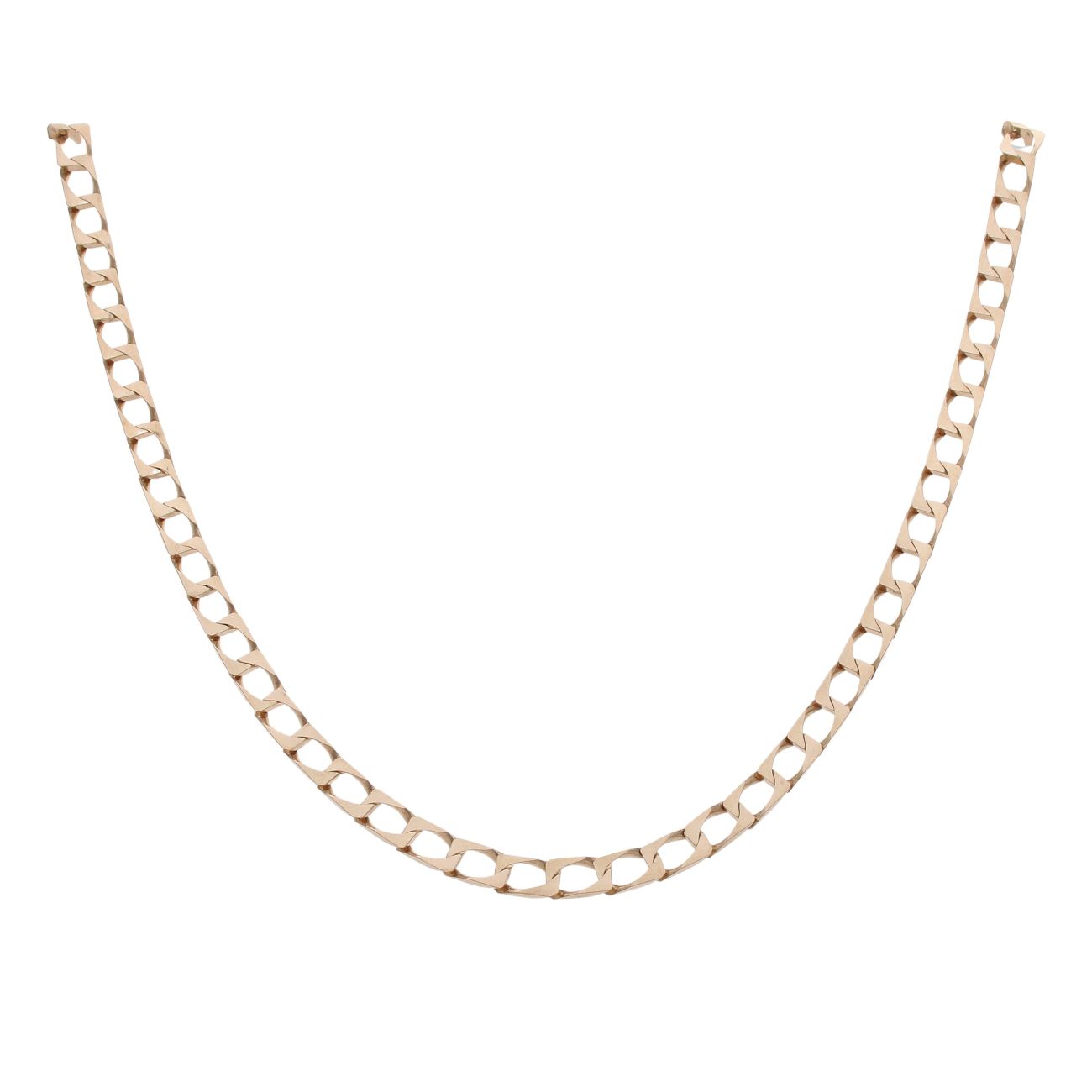9ct Yellow Gold Square Curb Chain 20"