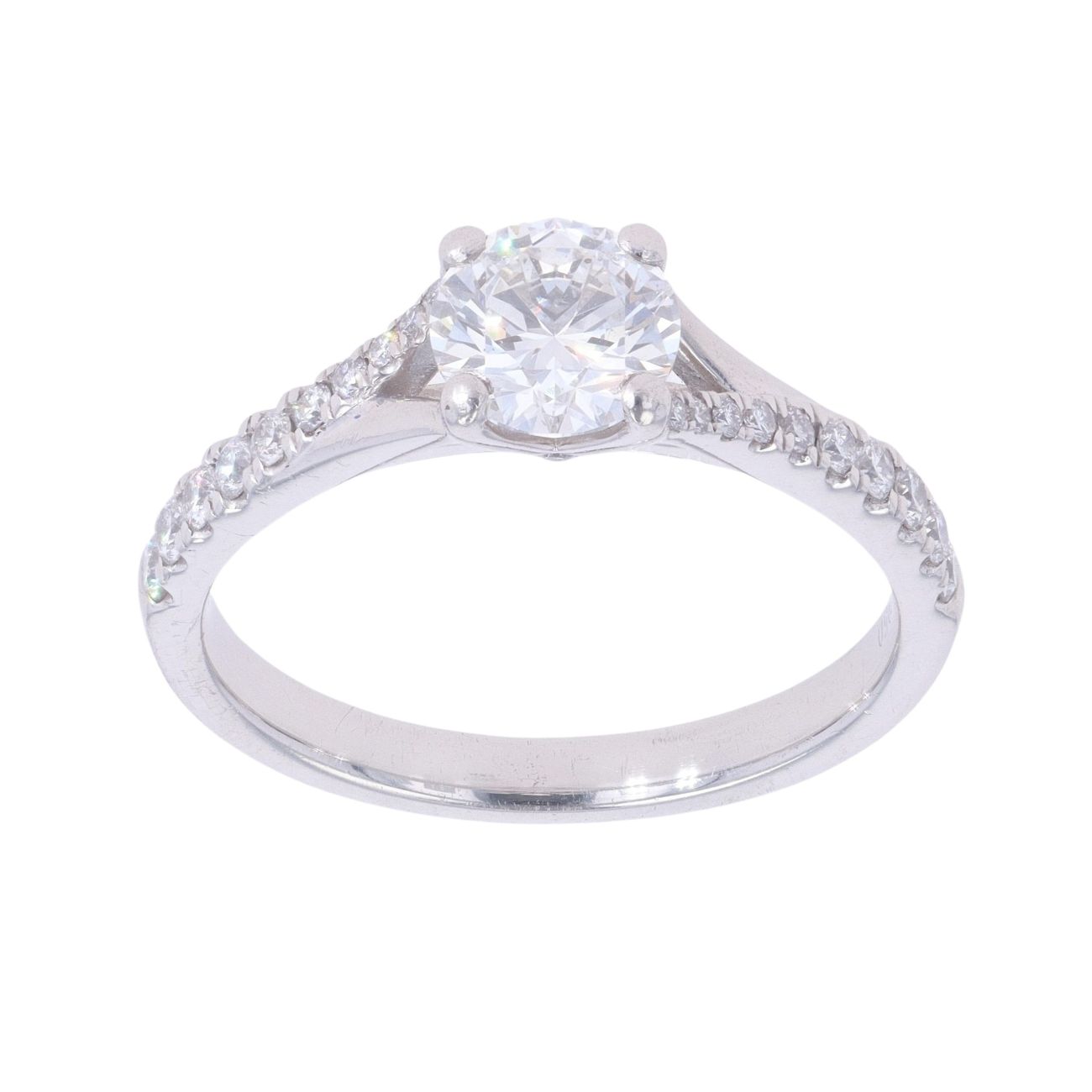 Platinum 0.76ct Brilliant Cut Diamond Solitaire Ring