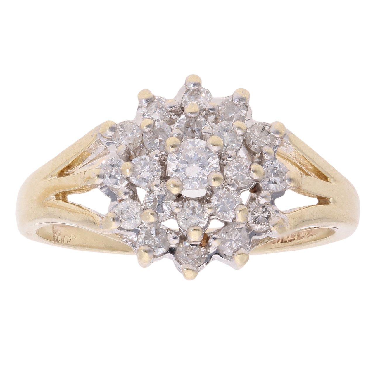 9ct Yellow Gold 0.33ct Diamond Cluster Ring