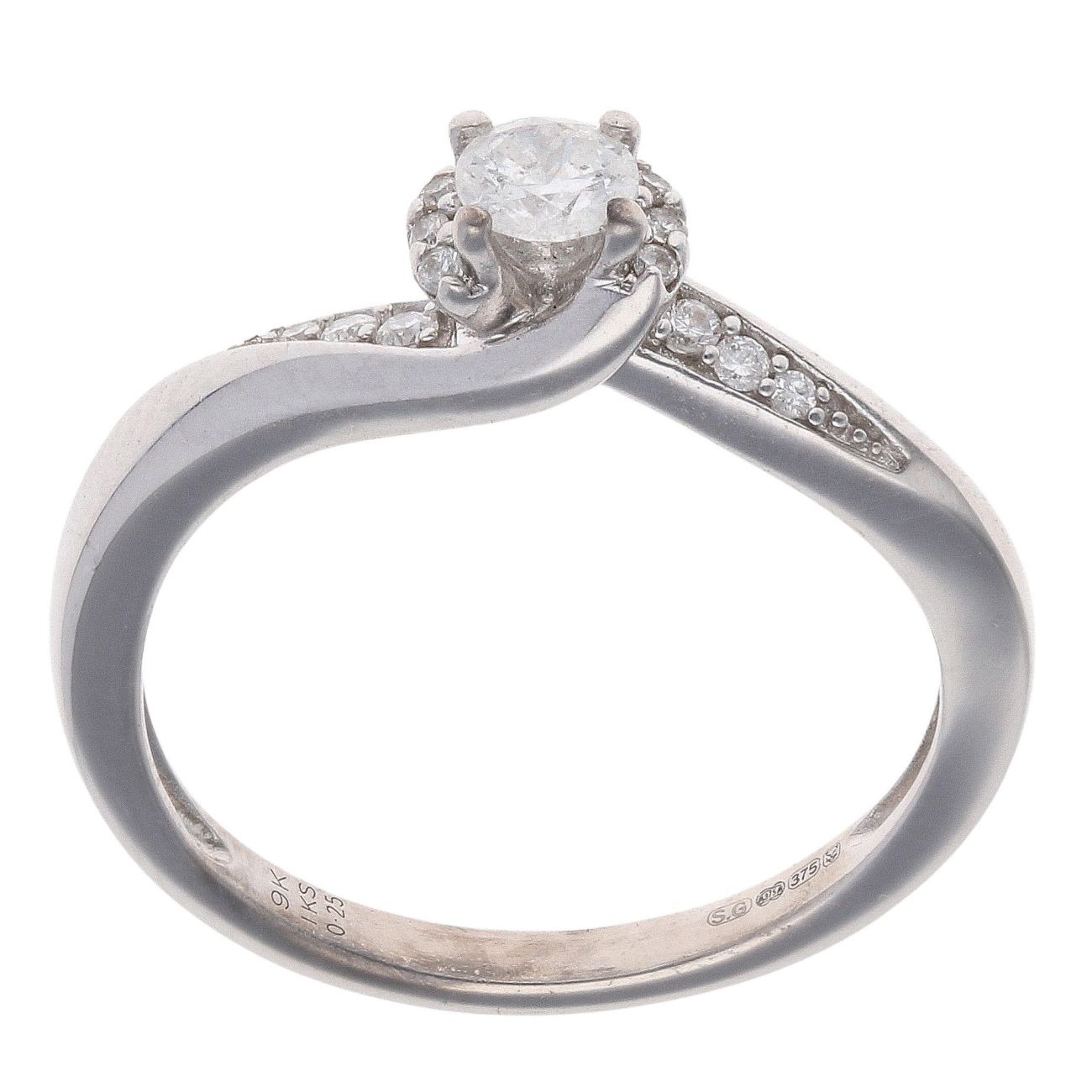 9ct White Gold 0.25ct Diamond Solitaire Ring