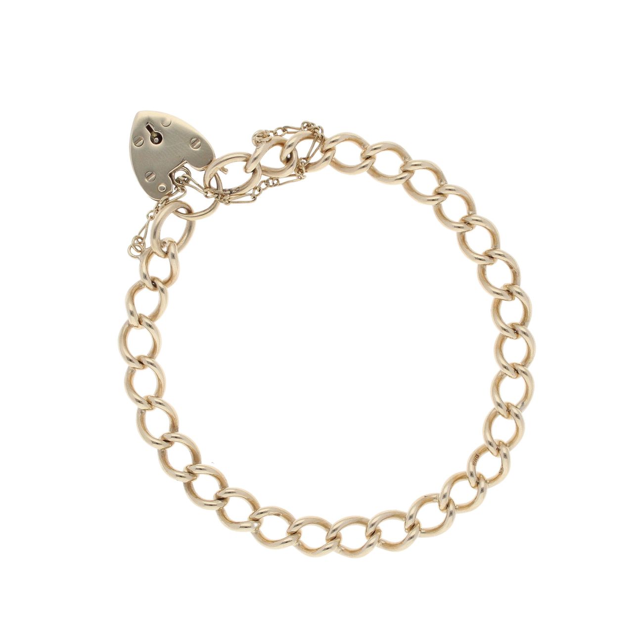9ct Yellow Gold Heart Charm Bracelet 7.5"