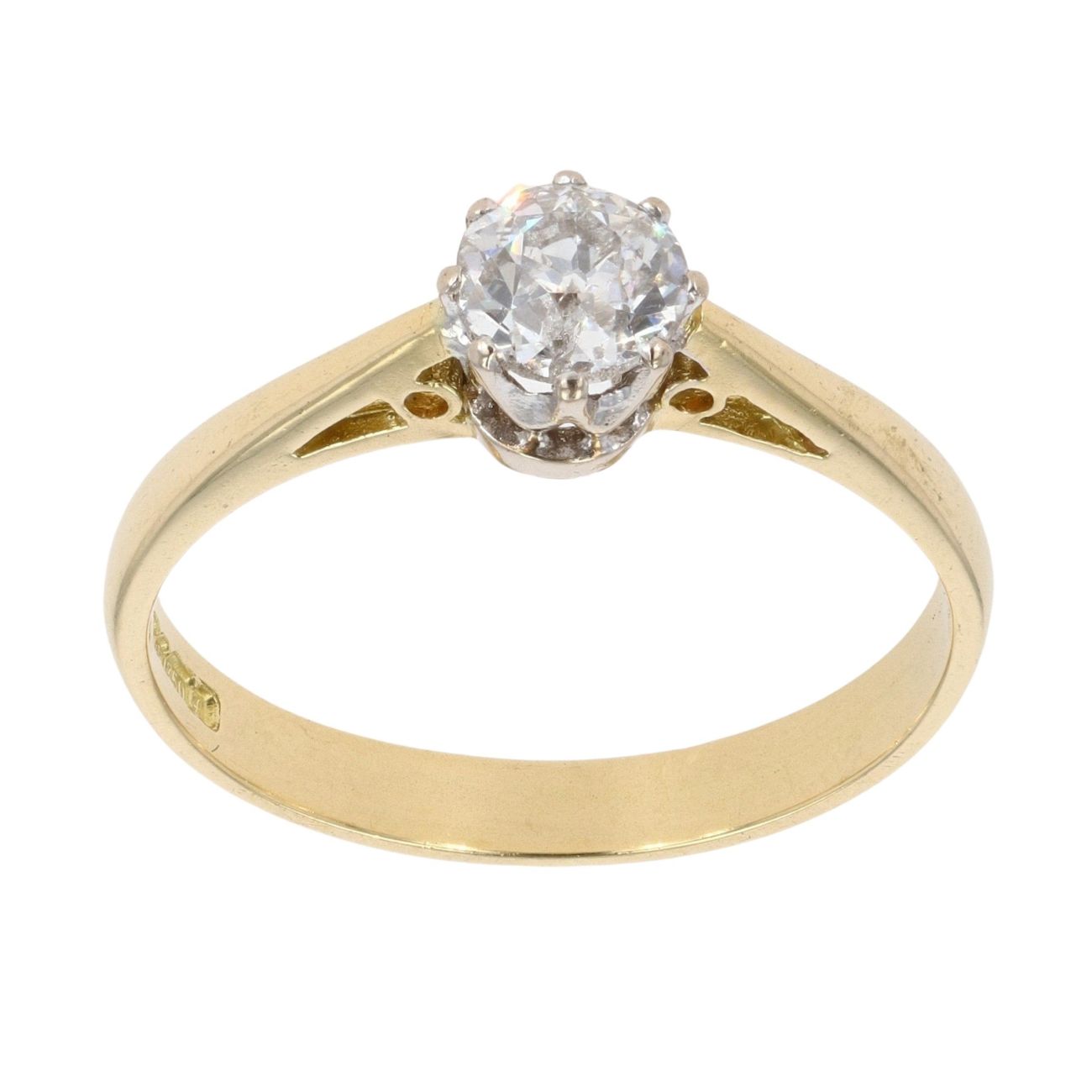 18ct Yellow Gold 0.50ct Old Cut Diamond Solitaire Ring
