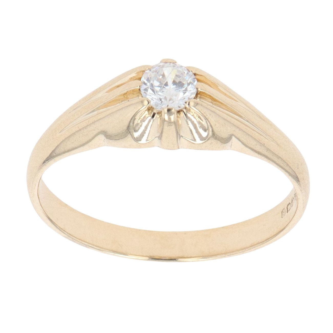 9ct Yellow Gold Cubic Zirconia Signet Ring