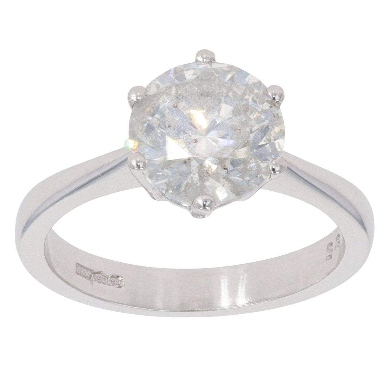 Platinum 2.65ct Brilliant Cut Diamond Solitaire Ring
