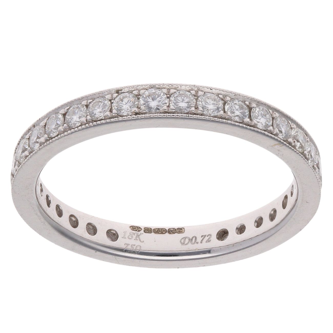 18ct White Gold 0.72ct Brilliant Cut Diamond Full Eternity Ring