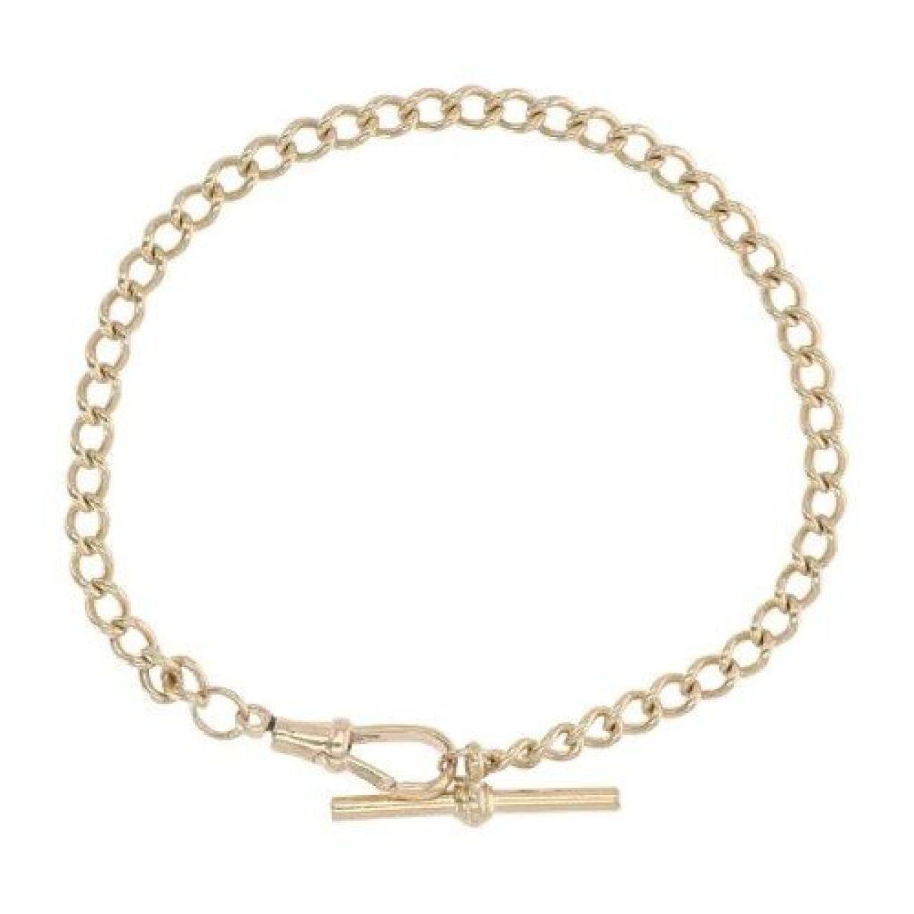 9ct Yellow Gold Albert T-Bar Bracelet 8"