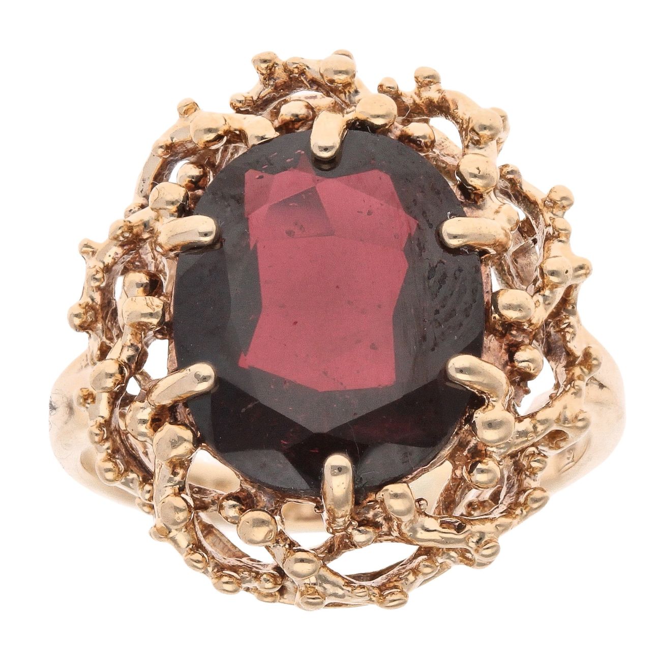 9ct Yellow Gold Single Stone Garnet Ring