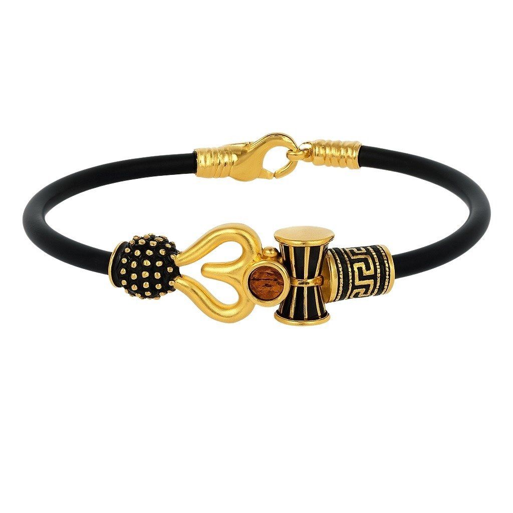 22ct Yellow Gold OM Kada With Rubber