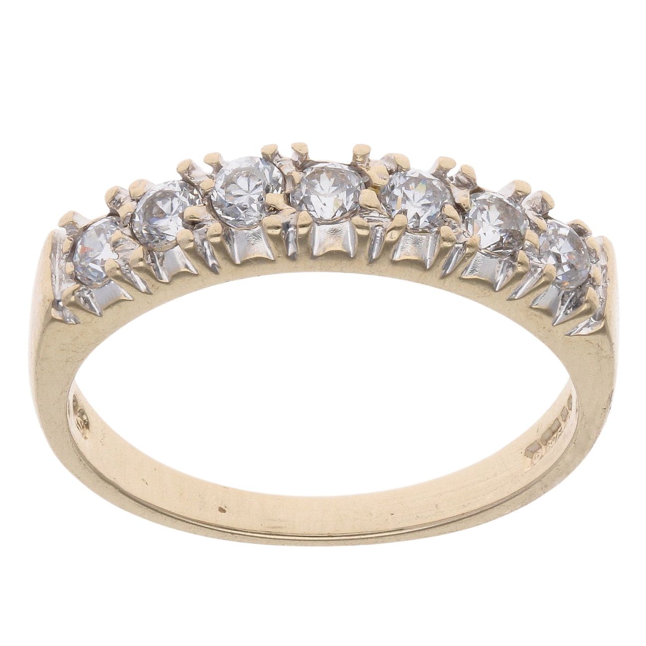 9ct Yellow Gold Cubic Zirconia Half Eternity Ring