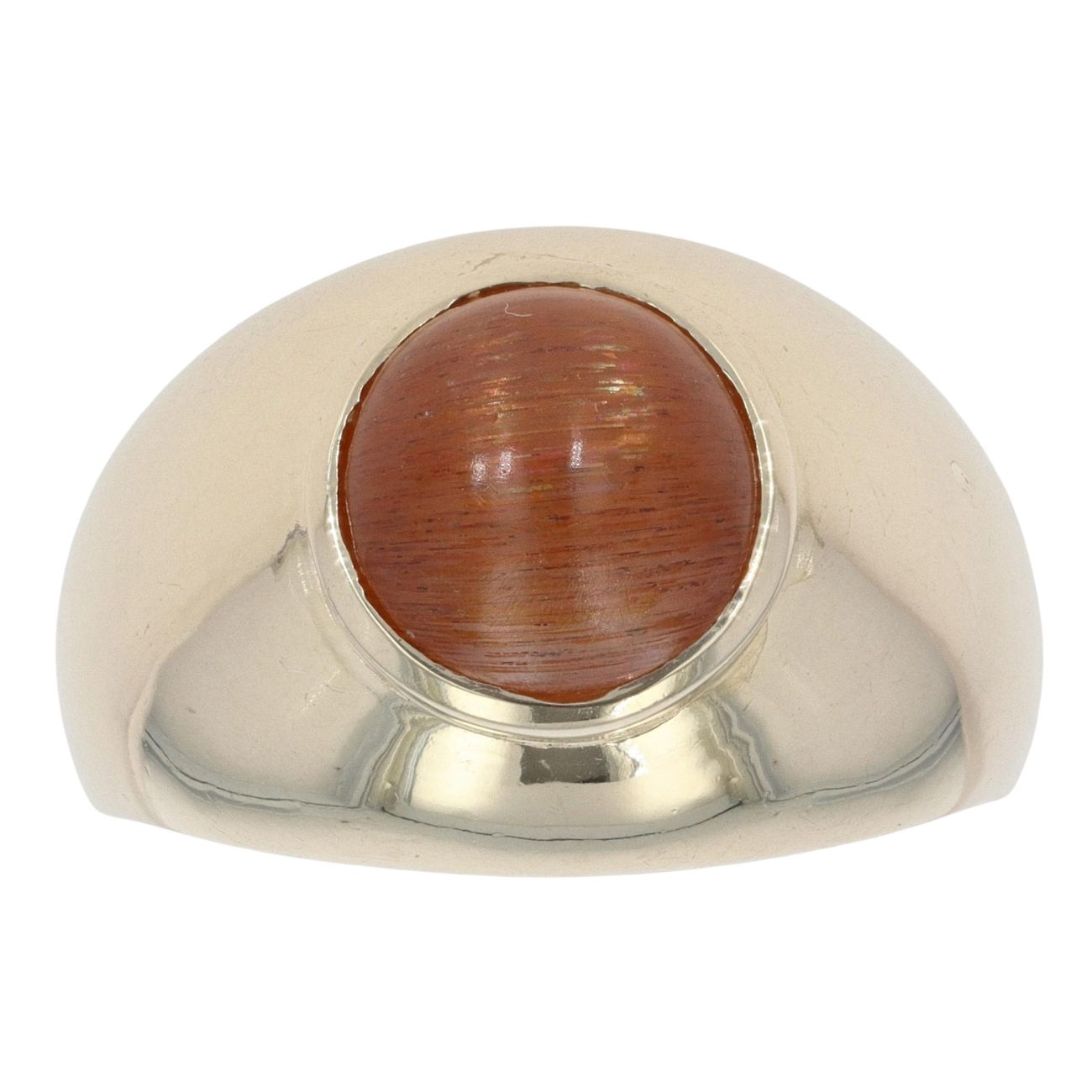 9ct Yellow Gold Rainbow Sunstone Signet Ring