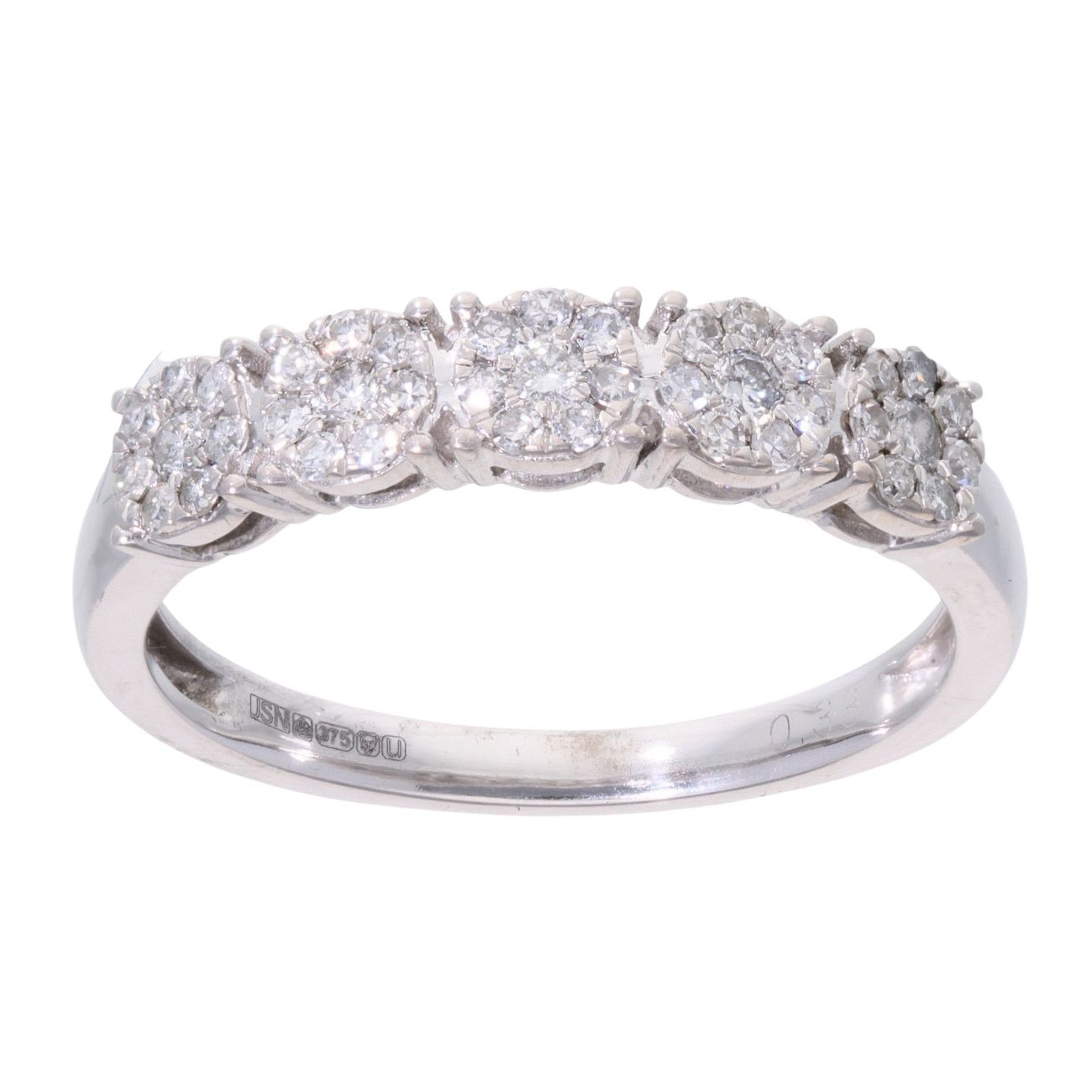 9ct White Gold 0.33ct Diamond Cluster Ring