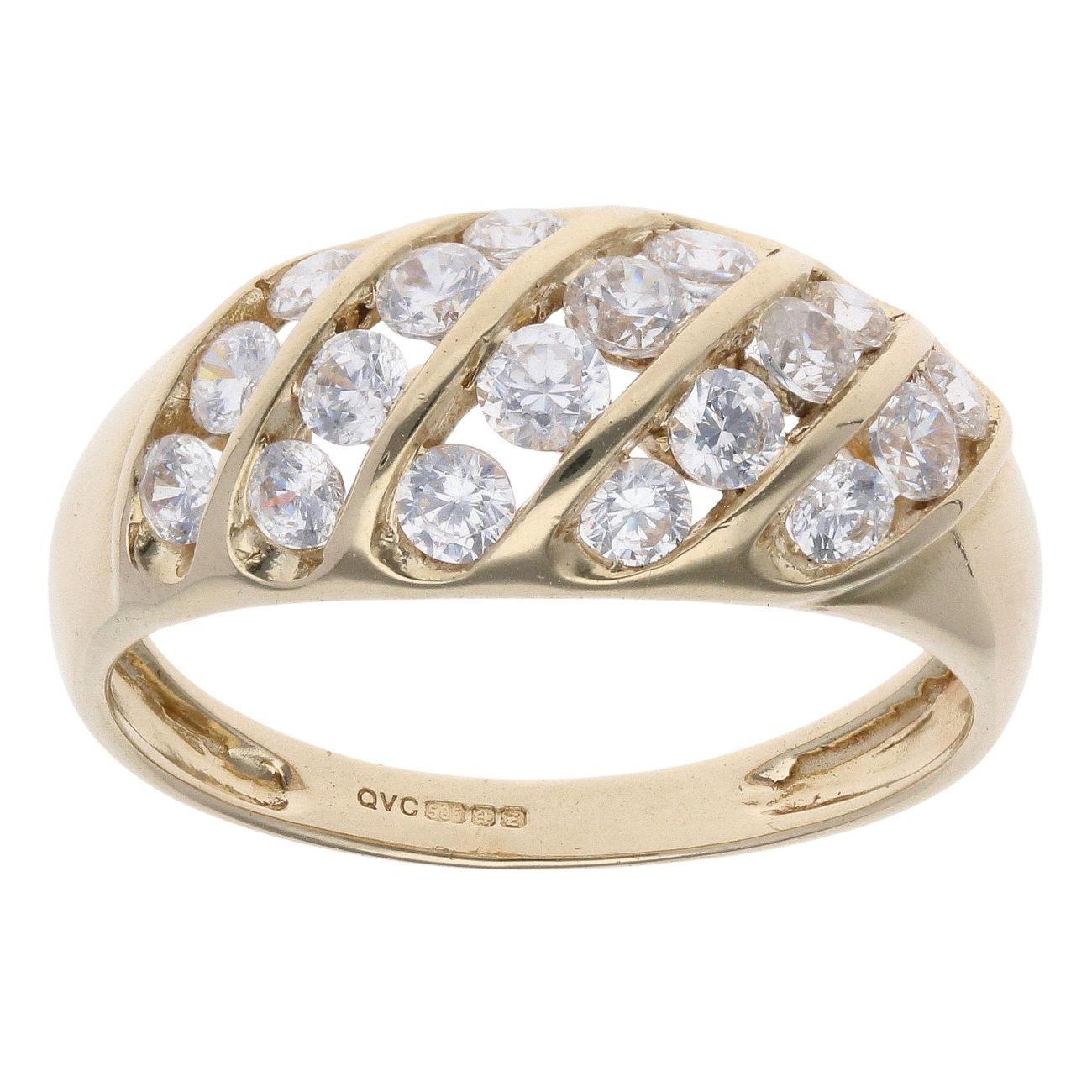 14ct Yellow Gold Fancy Cubic Zirconia Ring