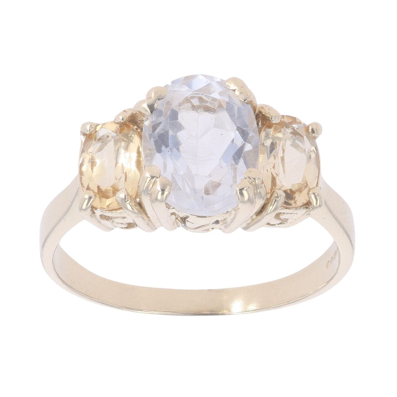 9ct Yellow Gold Yellow and Colourless Topaz Ring