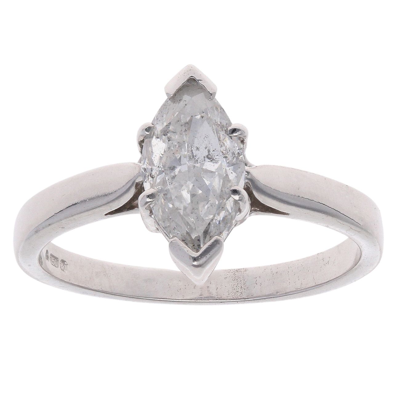 18ct White Gold 1.00ct Marquise Diamond Solitaire Ring
