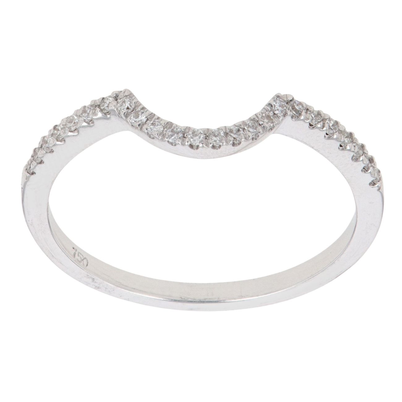 18ct White Gold 0.20ct Brilliant Cut Diamond Wishbone Ring