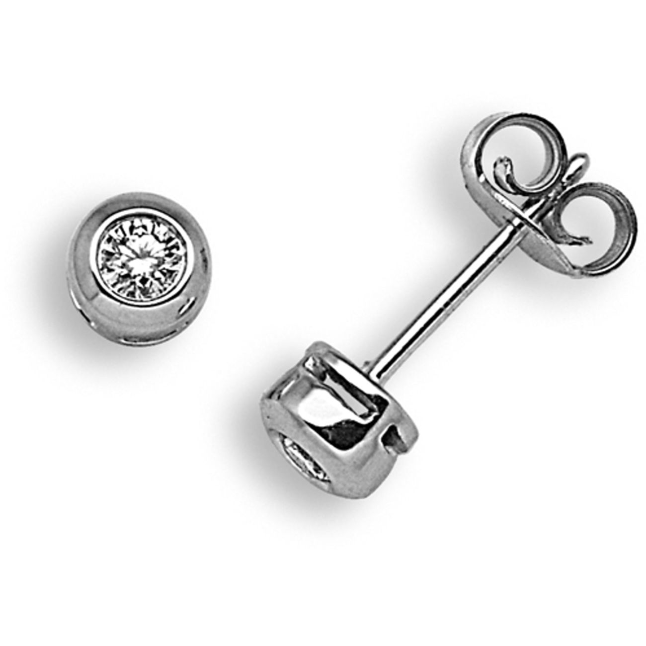 9 Carat White Gold 20pts Diamond Stud Earrings