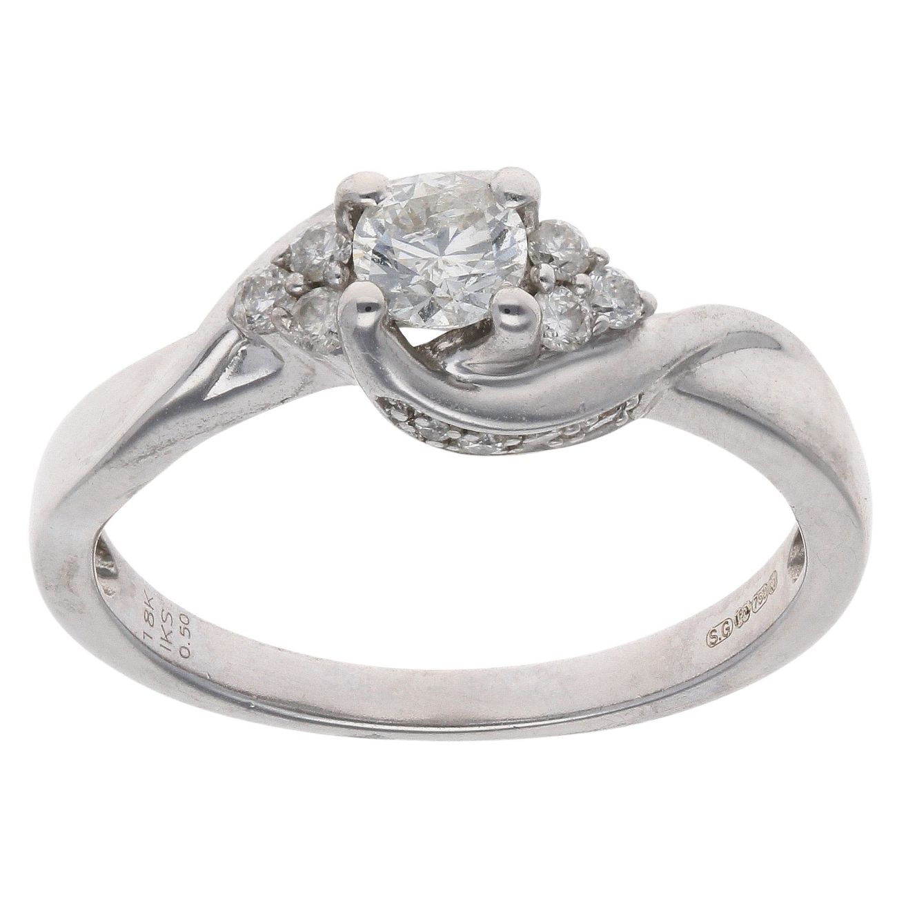 18ct White Gold 0.50ct Brilliant Cut Diamond Solitaire Ring
