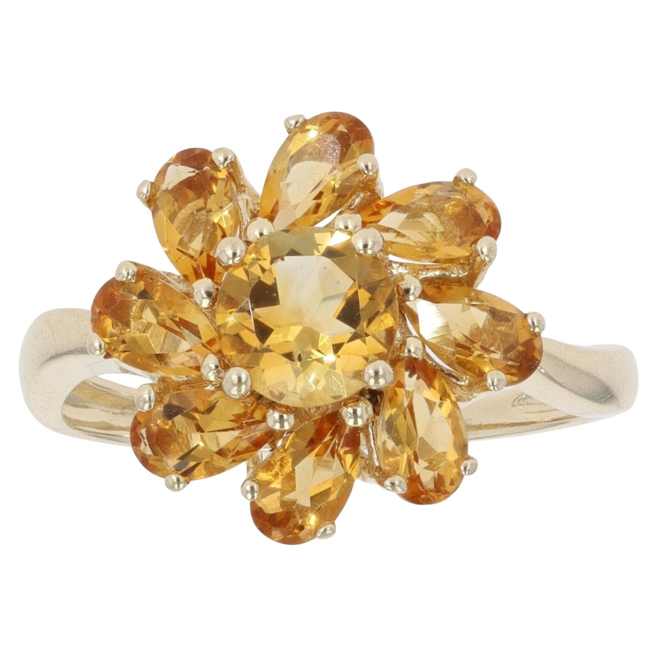 9ct Yellow Gold Heliodor Cluster Ring