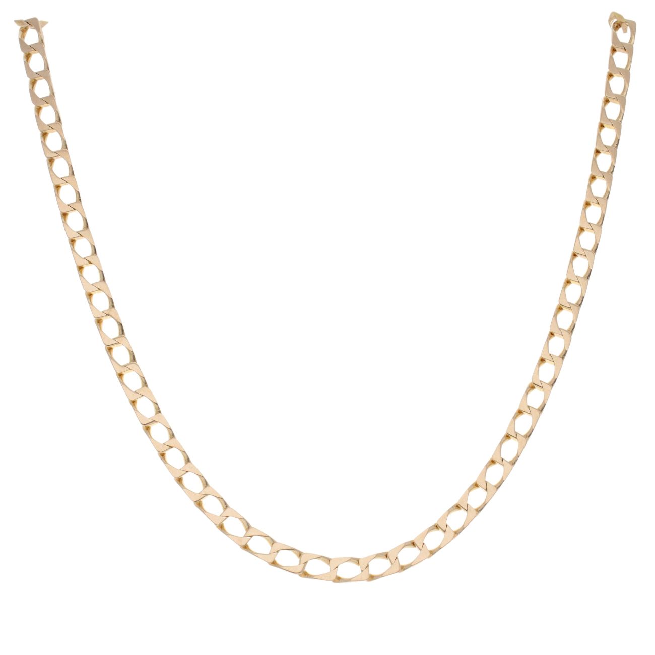 9ct Yellow Gold Square Curb Chain 18"