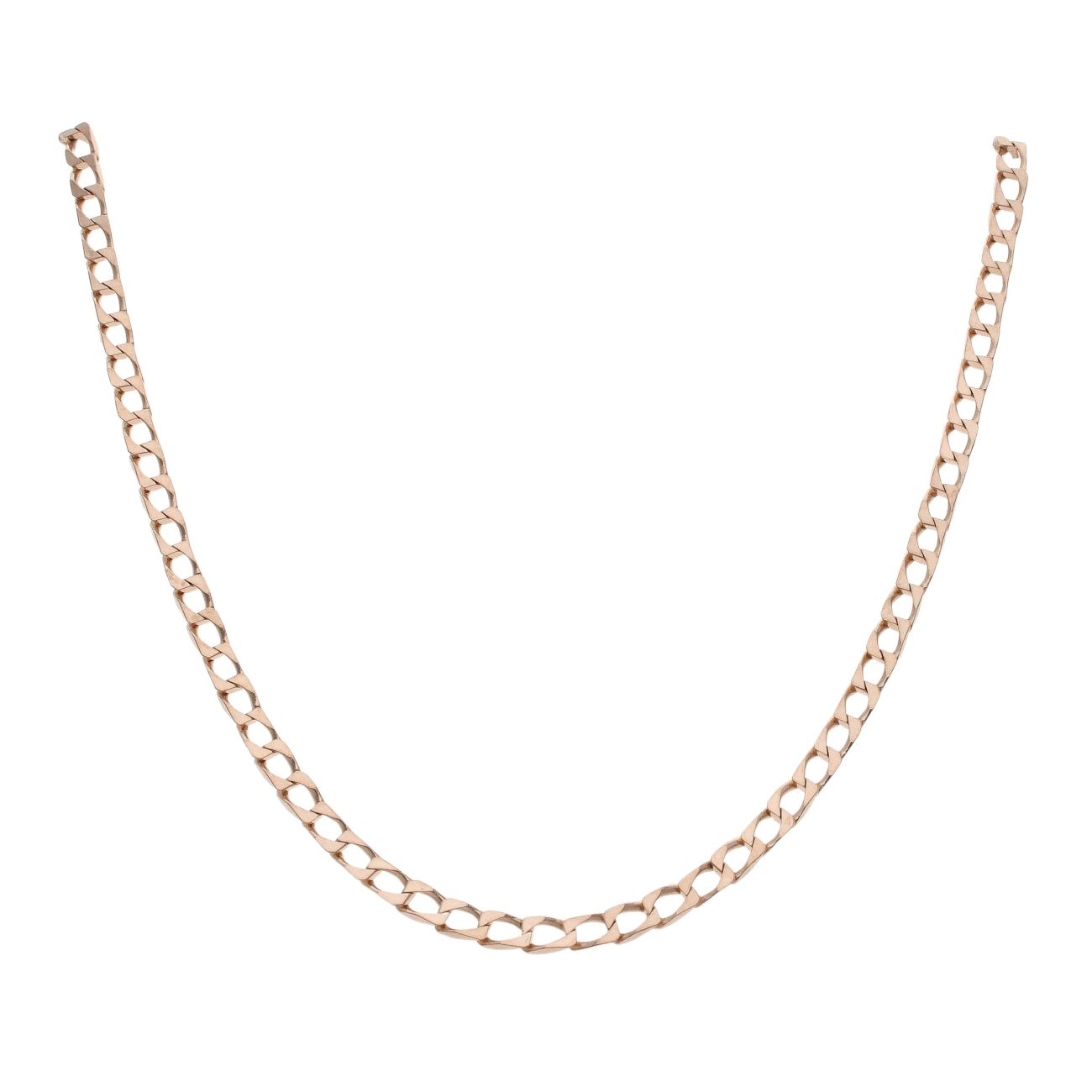 9ct Yellow Gold Square Curb Chain 24"