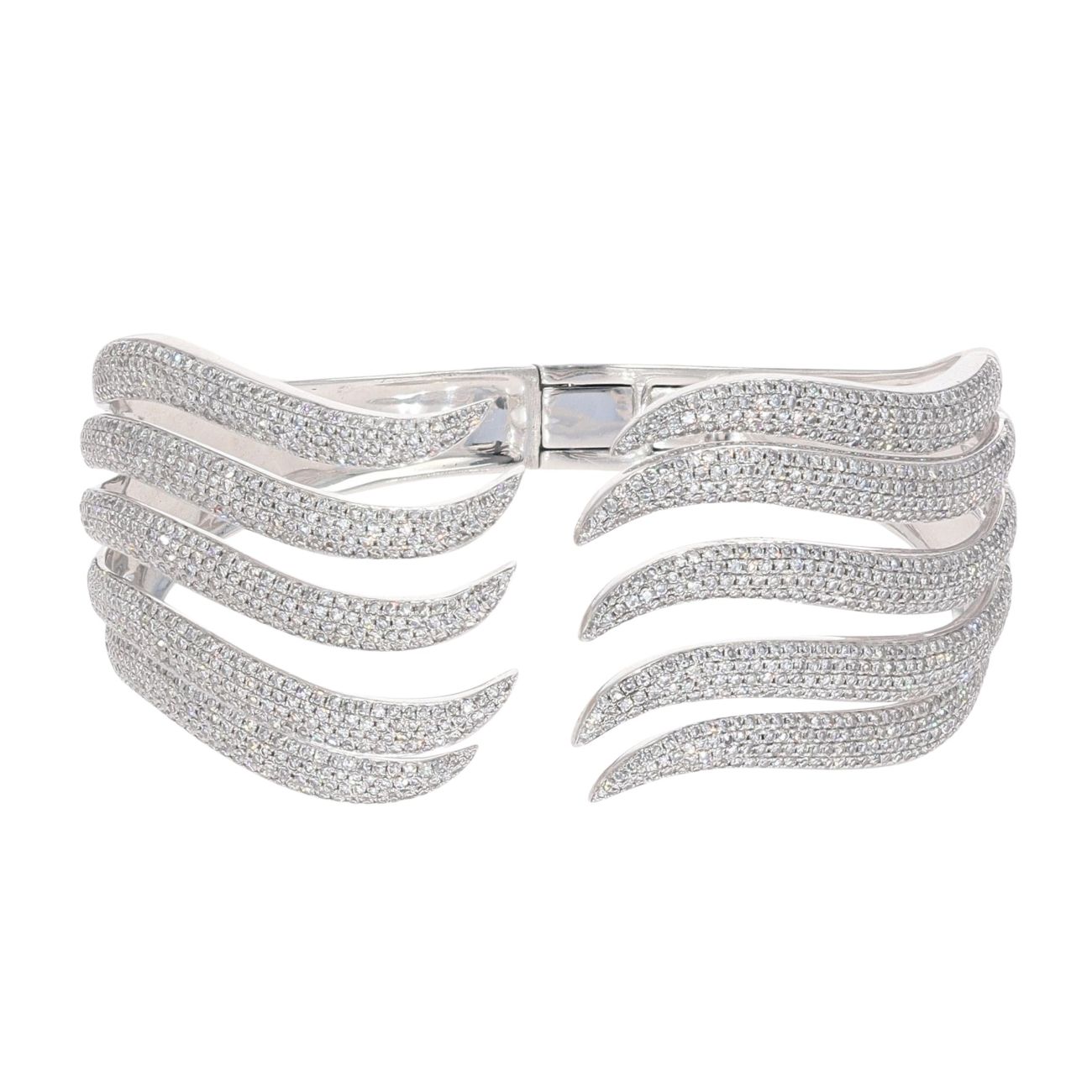 14ct White Gold 5.00ct Brilliant Cut Diamond Bangle