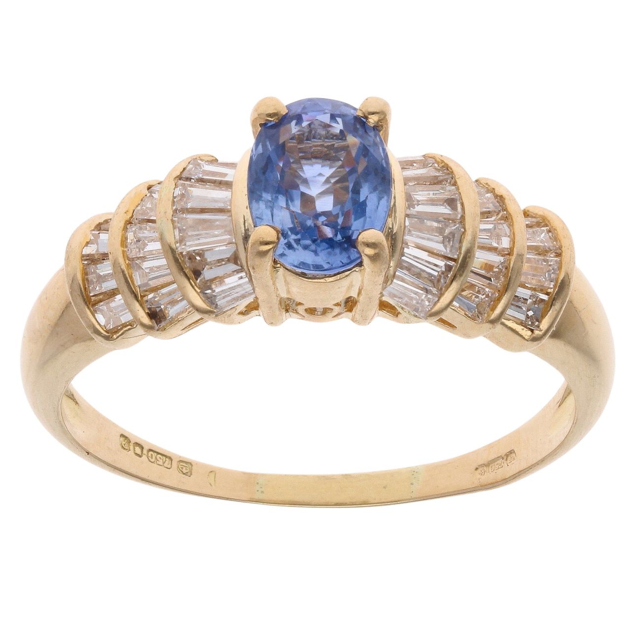 18ct Yellow Gold 0.50ct Diamond And Sapphire Ring