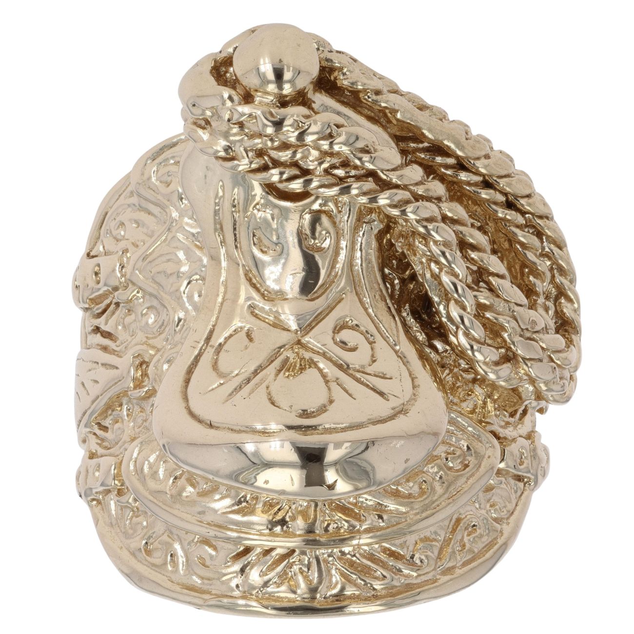 9ct Yellow Gold Patterned Saddle Ring