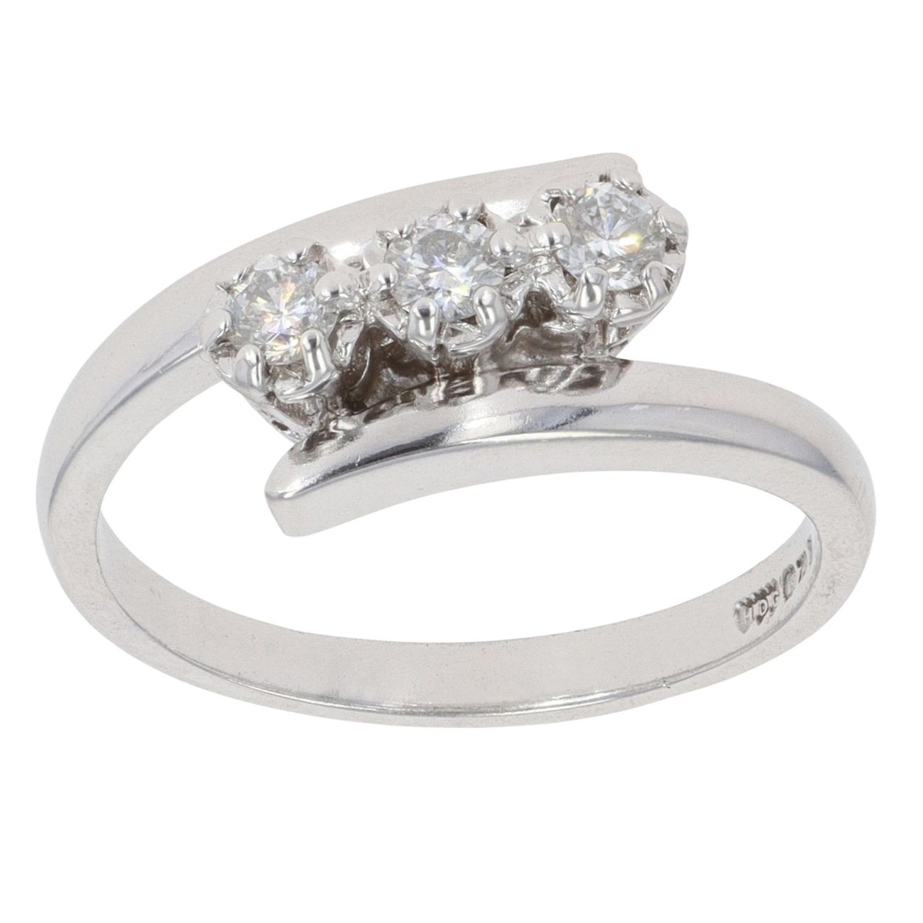 18ct White Gold 0.25ct Diamond Trilogy Ring