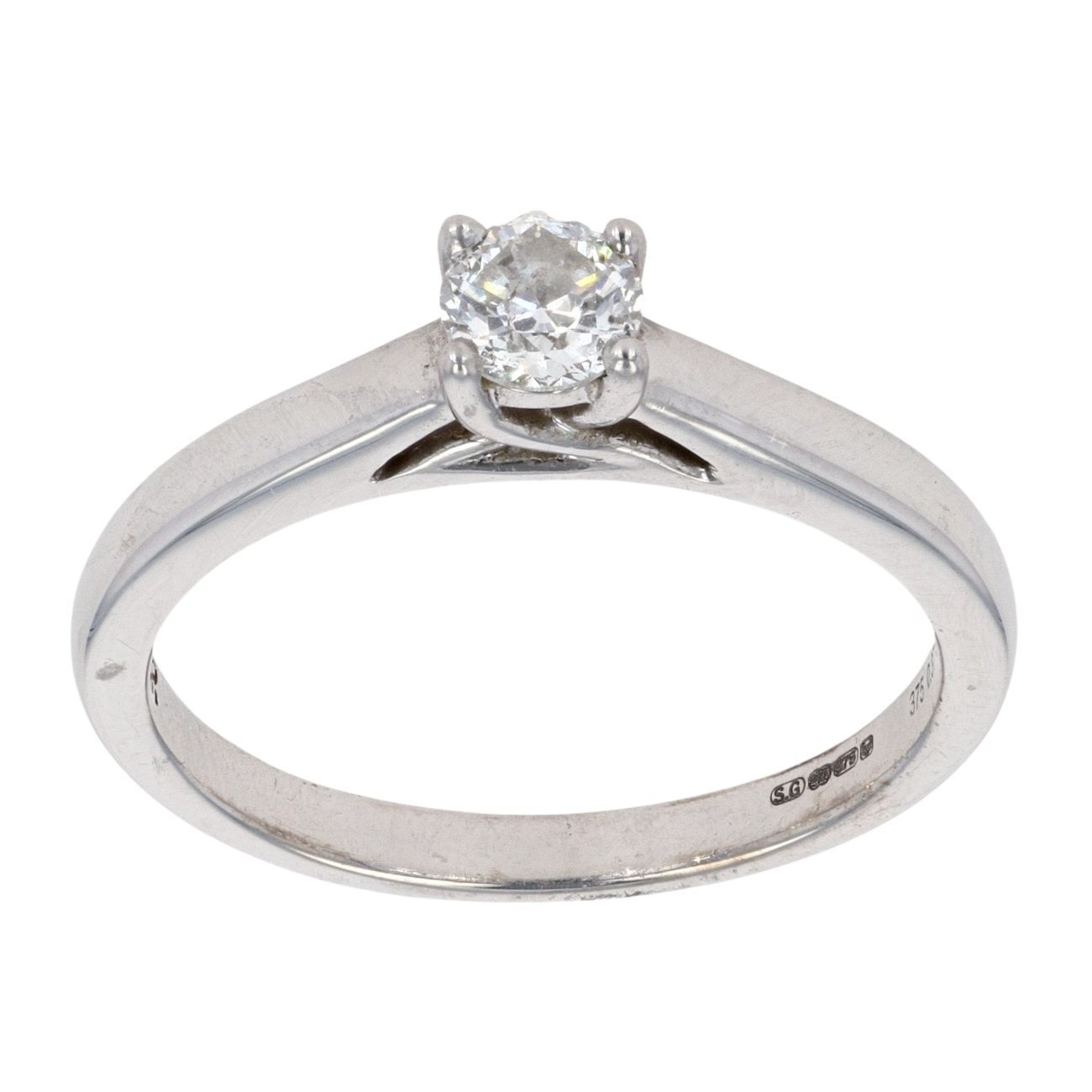 9ct White Gold 0.37ct Diamond Solitaire Ring