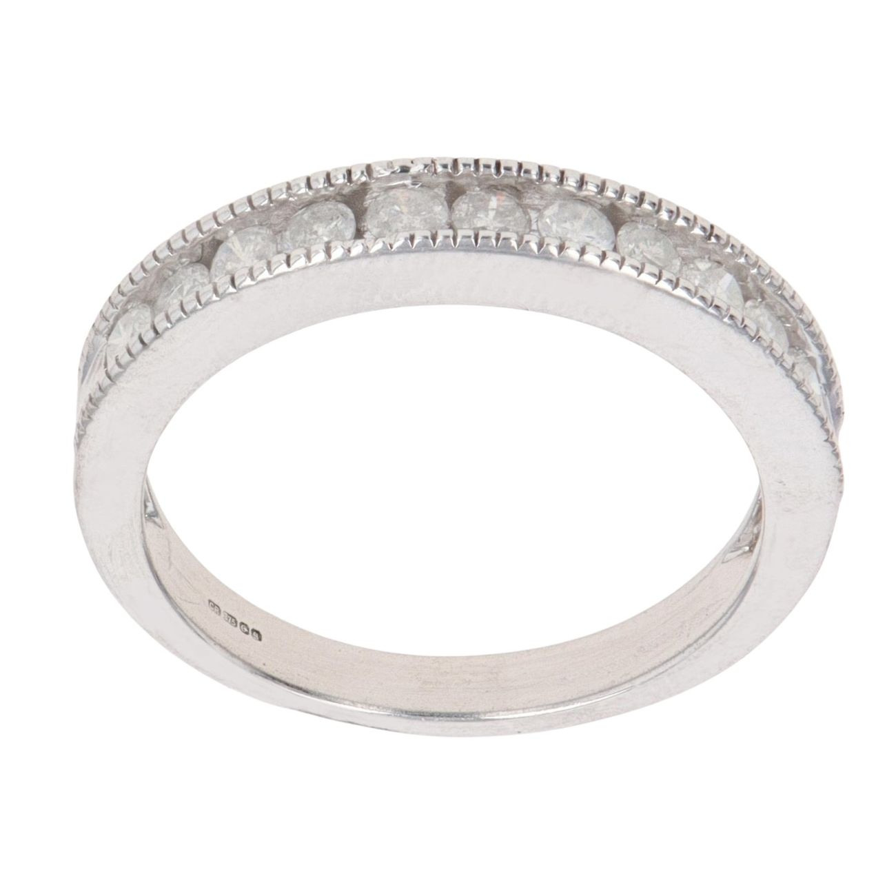 9ct White Gold 0.50ct Brilliant Cut Diamond Half Eternity Ring