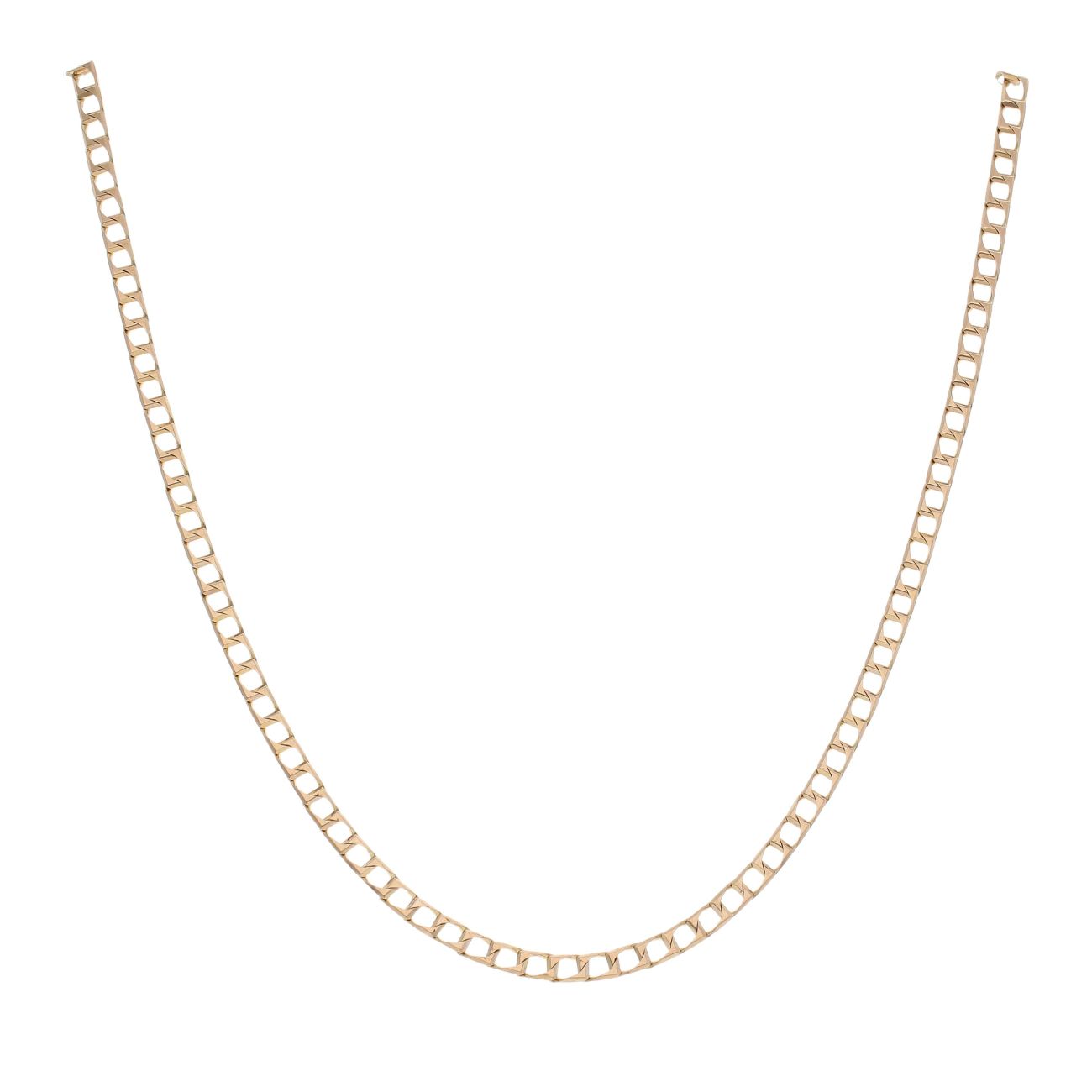 9ct Yellow Gold Square Curb Chain 18"