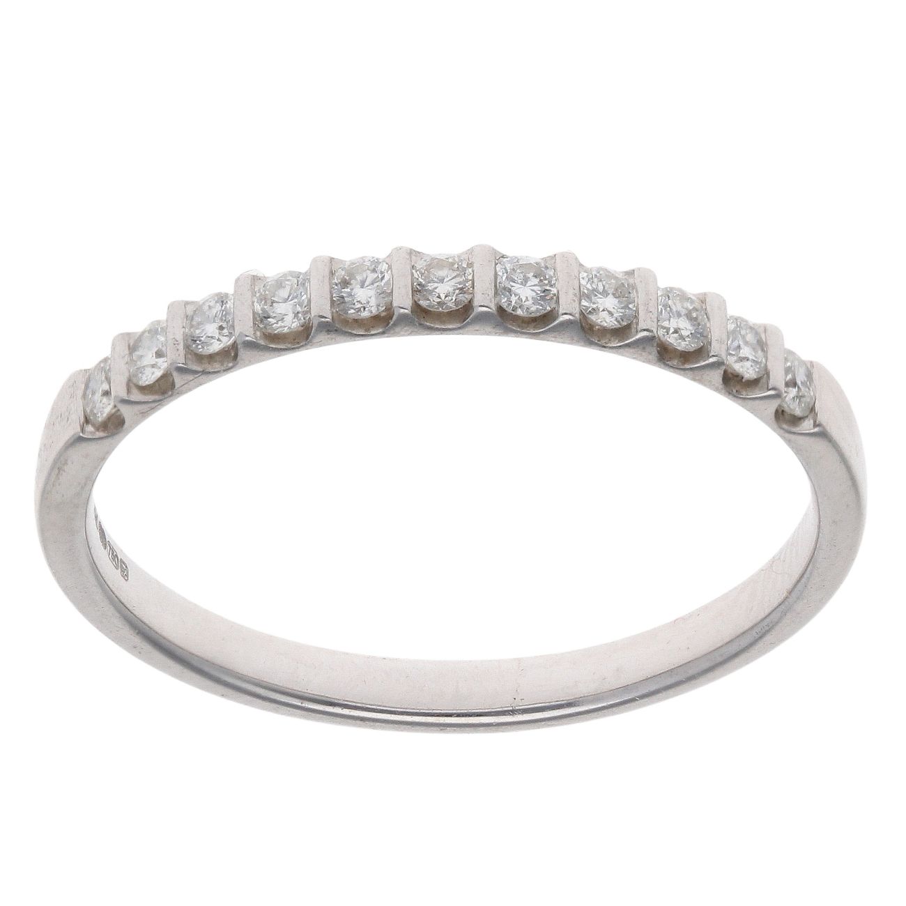 18ct White Gold 0.25ct Brilliant Cut Diamond Half Eternity Ring