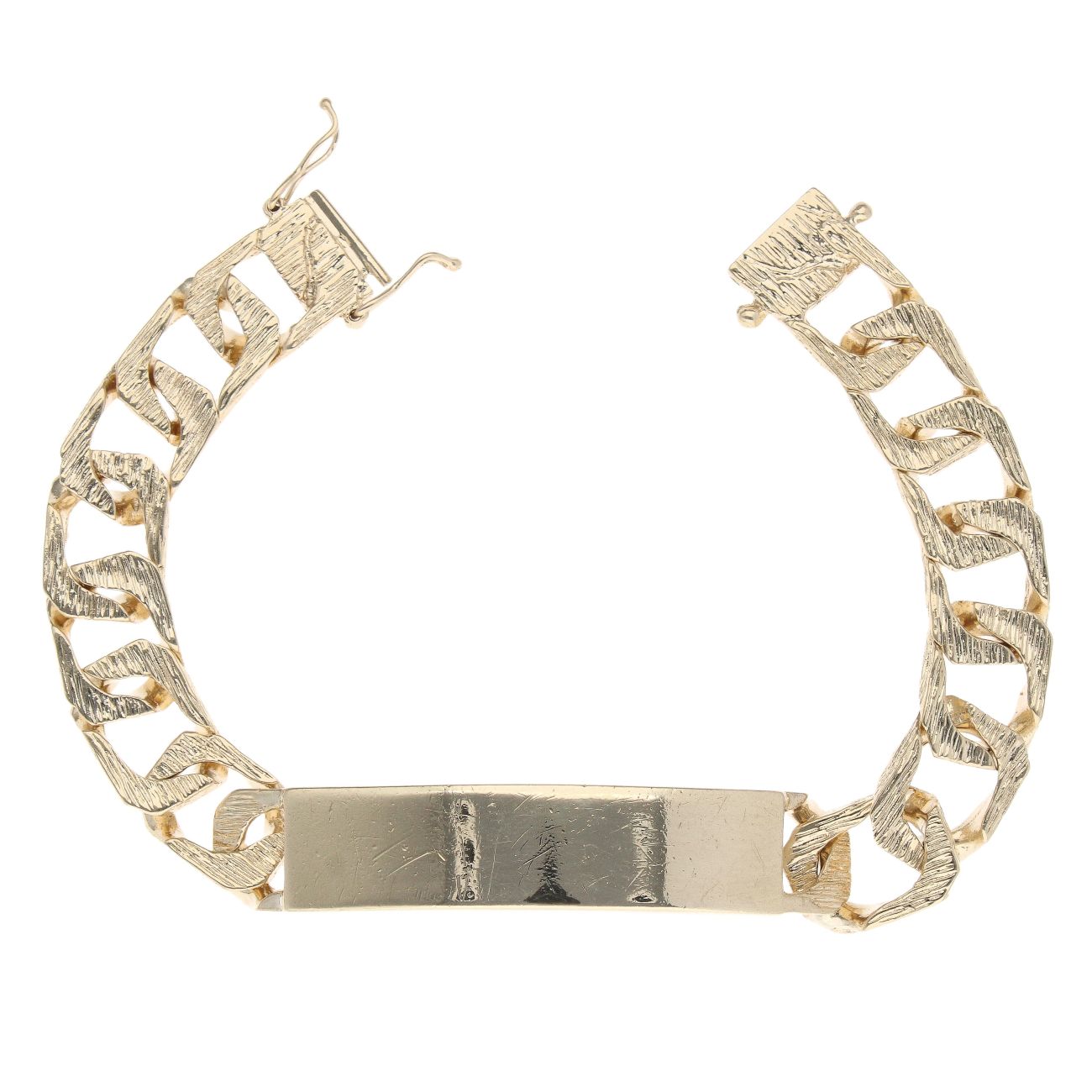 9ct Yellow Gold ID Curb Bracelet 7.5"