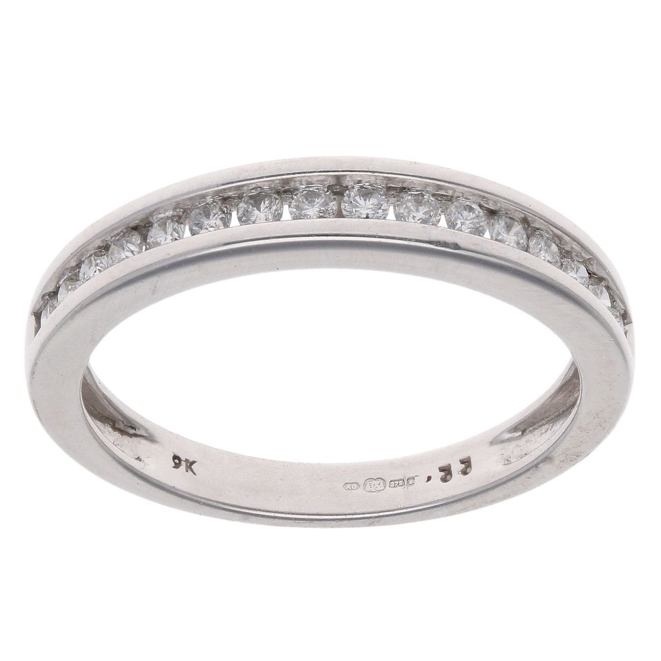 9ct White Gold 0.33ct Brilliant Cut Diamond Half Eternity Ring