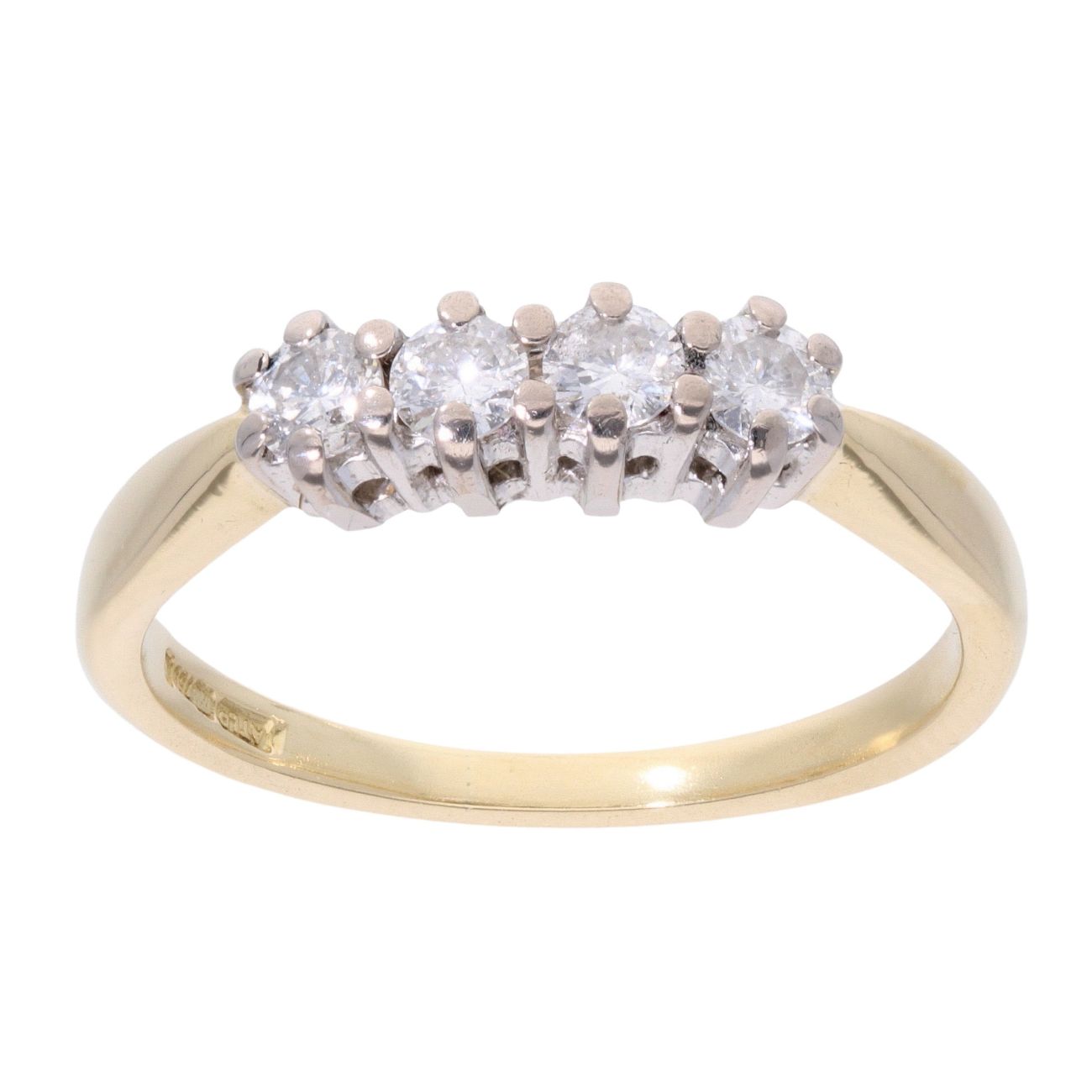 18ct Yellow Gold 0.33ct Diamond Four Stone Ring