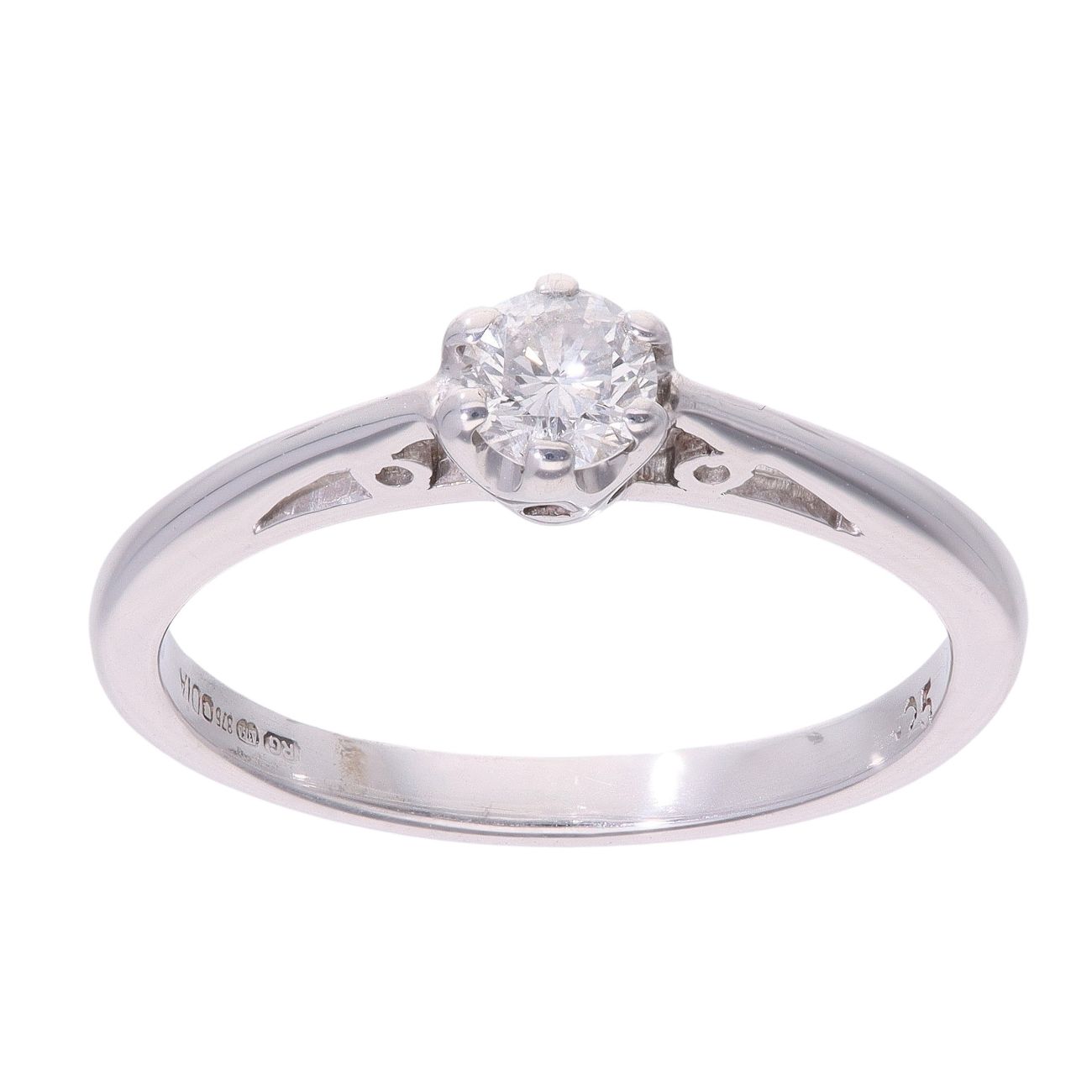9ct White Gold 0.25ct Diamond Solitaire Ring