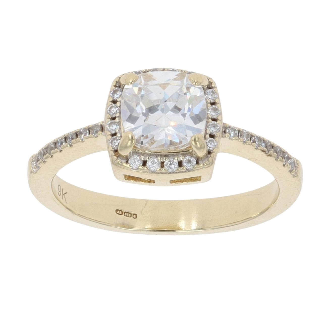 9ct Yellow Gold Cubic Zirconia Cluster Ring