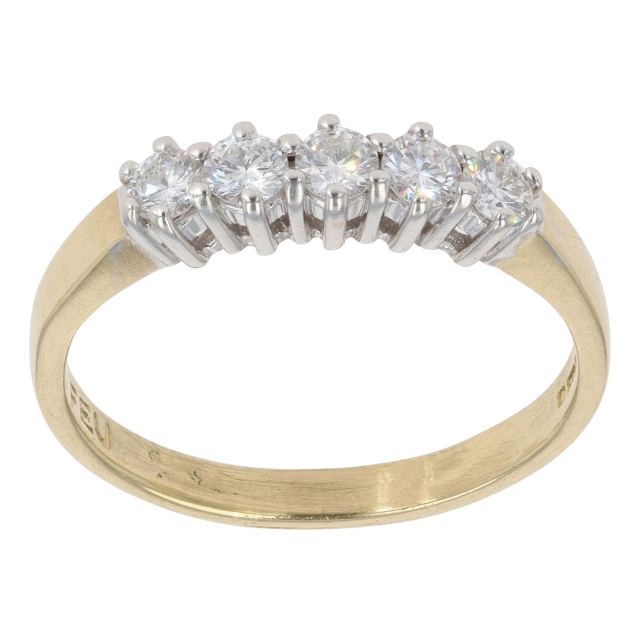 18ct Yellow Gold 0.33ct Brilliant Cut Diamond Five Stone Ring