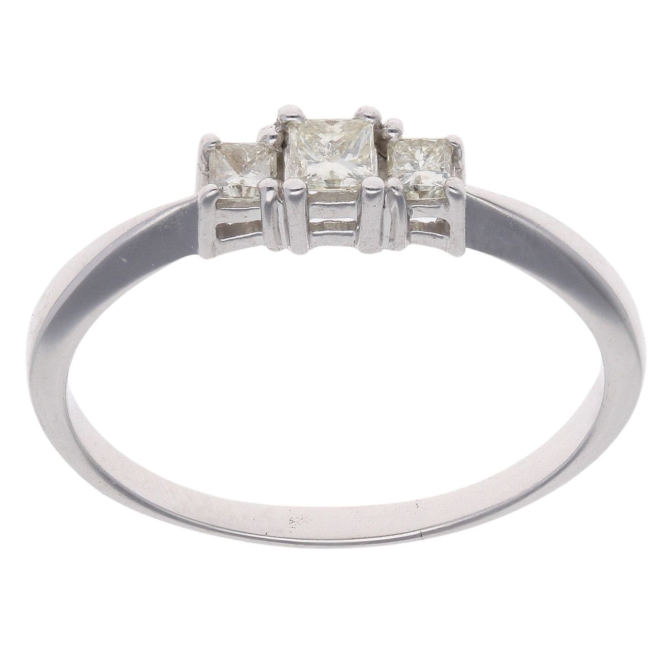 9ct White Gold 0.25ct Diamond Trilogy Ring