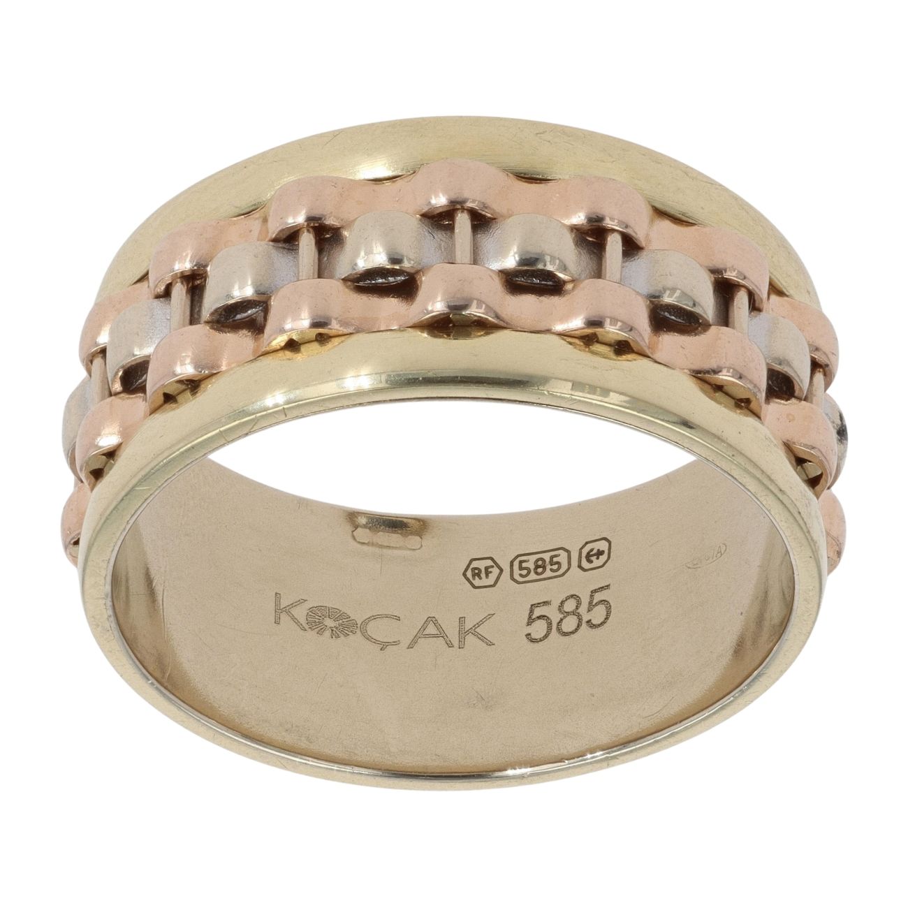 14ct Yellow White and Rose Gold Fancy Ring