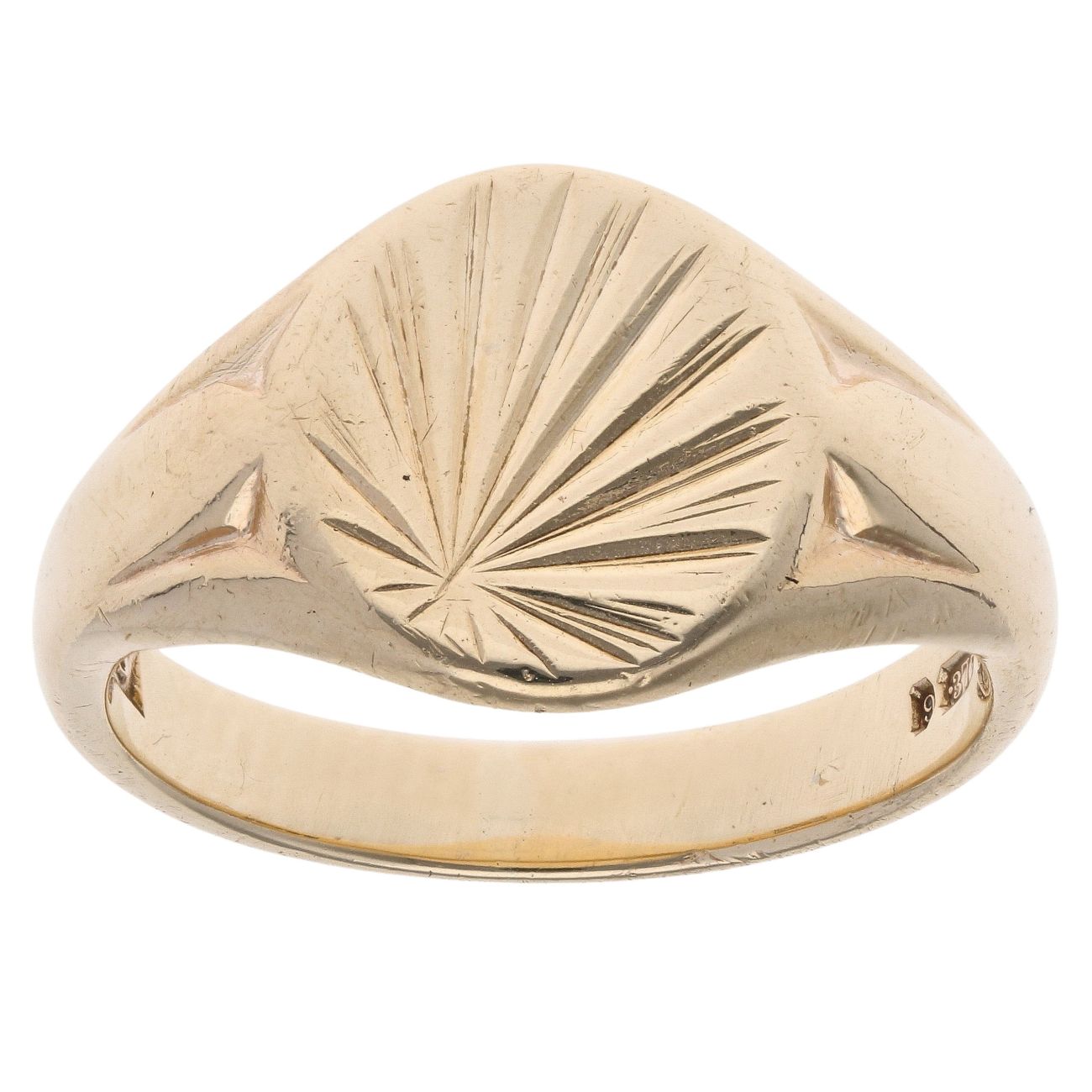 9ct Yellow Gold Patterned Signet Ring