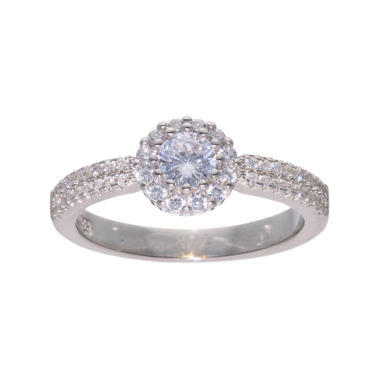 Sterling Silver Cubic Zirconia Cluster Ring by Icesia