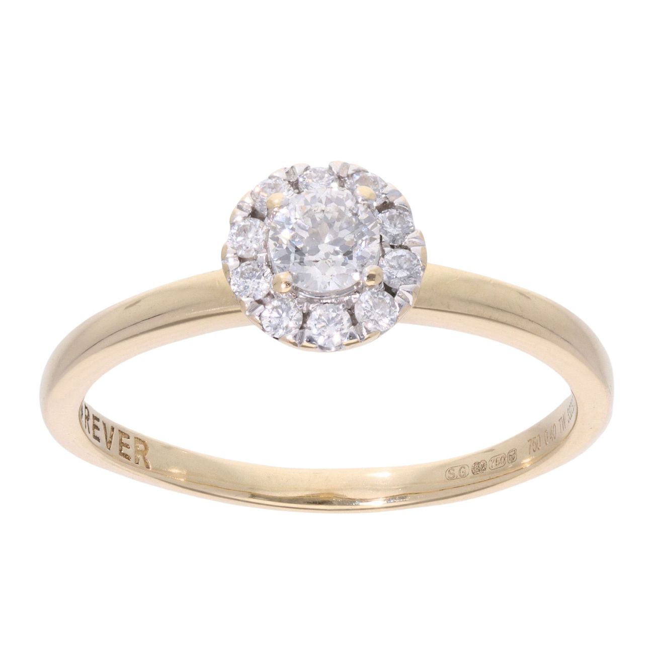 18ct Yellow Gold Diamond 0.40ct Cluster Ring