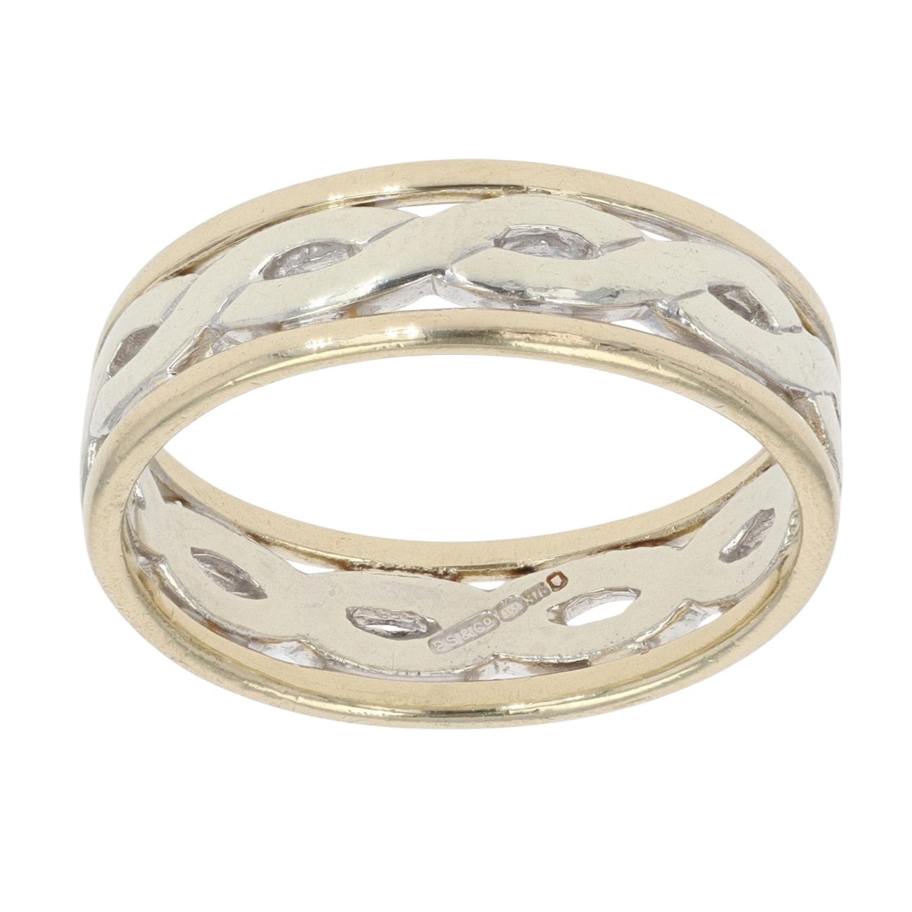 9ct Yellow and White Gold Celtic Band