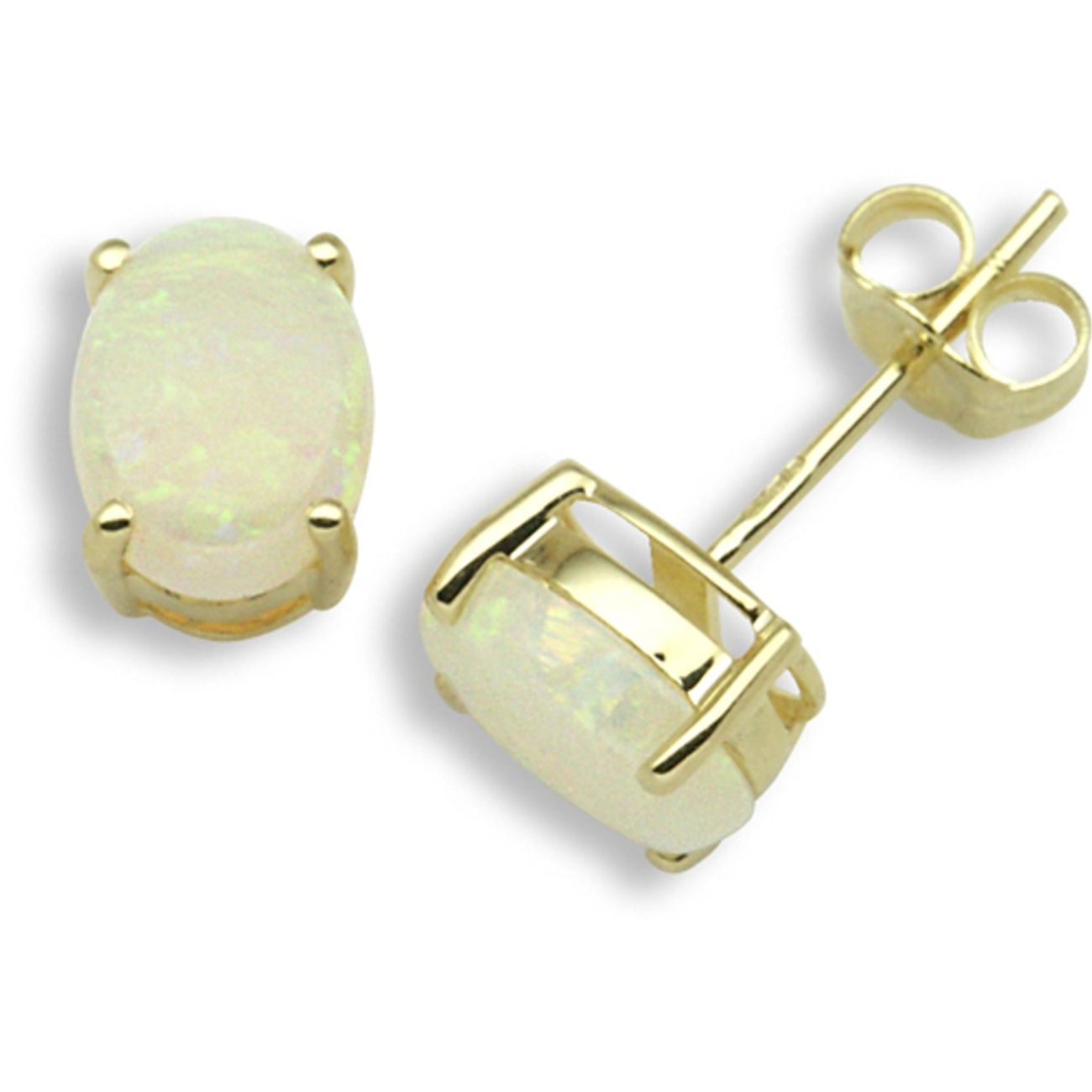 18 Carat Yellow Gold Opal-1.63ct Stud Earrings