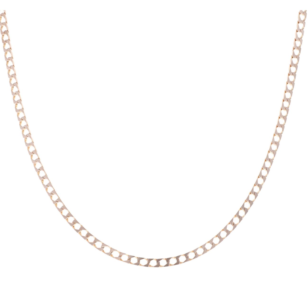 9ct Yellow Gold Square Curb Chain 16"