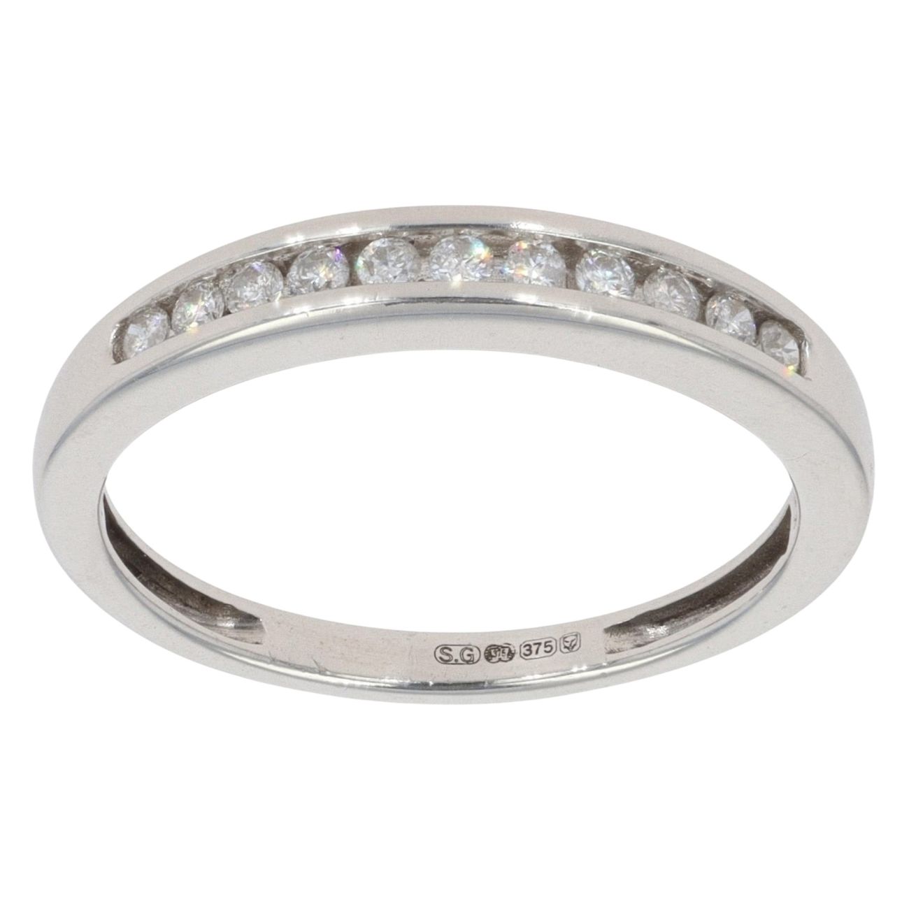 9ct White Gold 0.20ct Diamond Half Eternity Ring