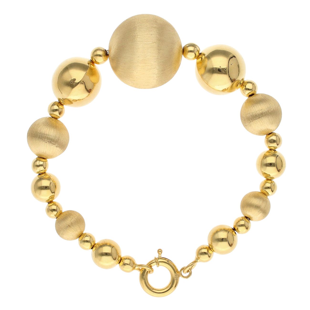 14ct Yellow Gold Graduated Bead Fancy Bracelet 8"