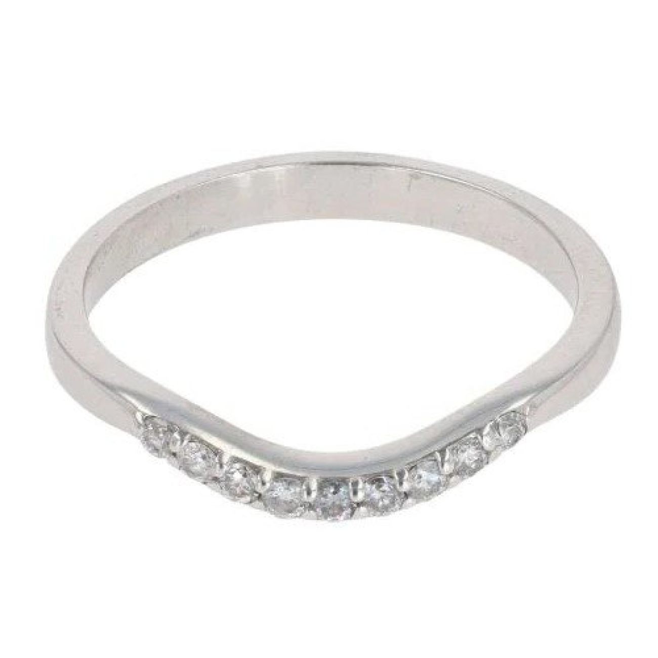 9ct White Gold 0.20ct Brilliant Cut Diamond Wishbone Ring