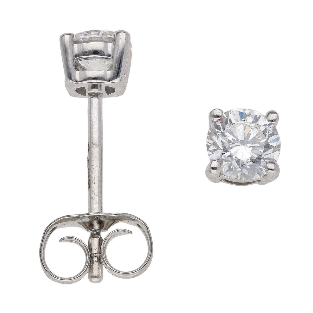 Lab Grown Platinum 0.50ct Brilliant Cut Diamond Solitaire Studs